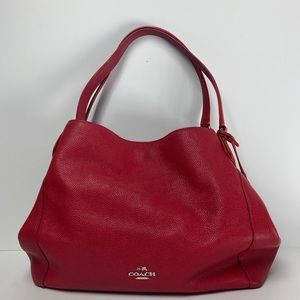 Coach Edie red leather bag